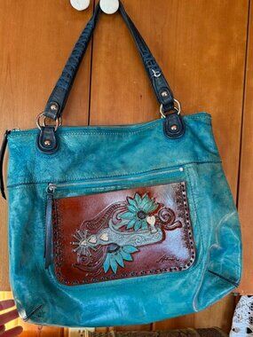 Coach Vintage 2001 Leather Tote – Hand Tooled Western Custom by Madmare Design